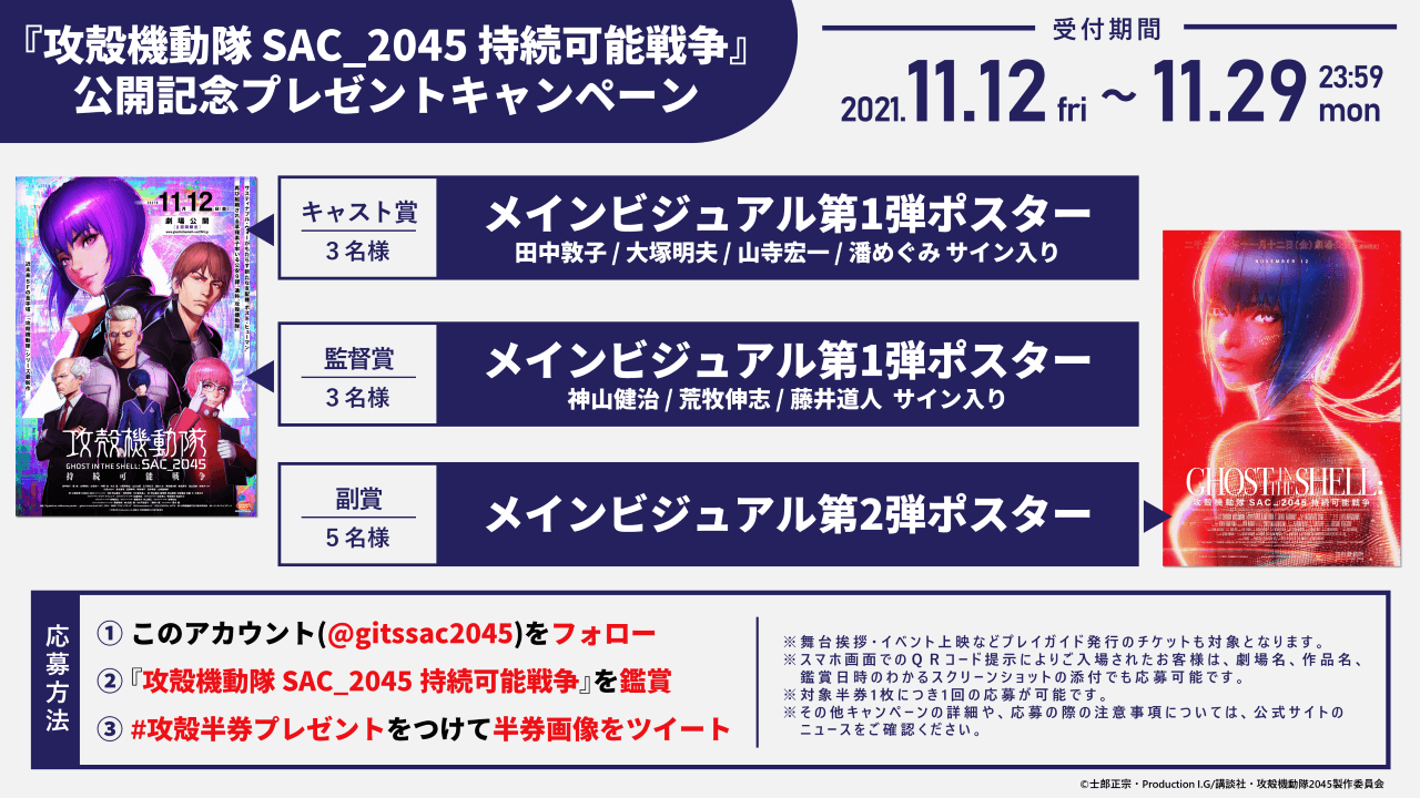 攻殻機動隊 Sac 45 持続可能戦争 公開記念 半券投稿プレゼントキャンペーン 攻殻機動隊 Sac 45 公式サイト